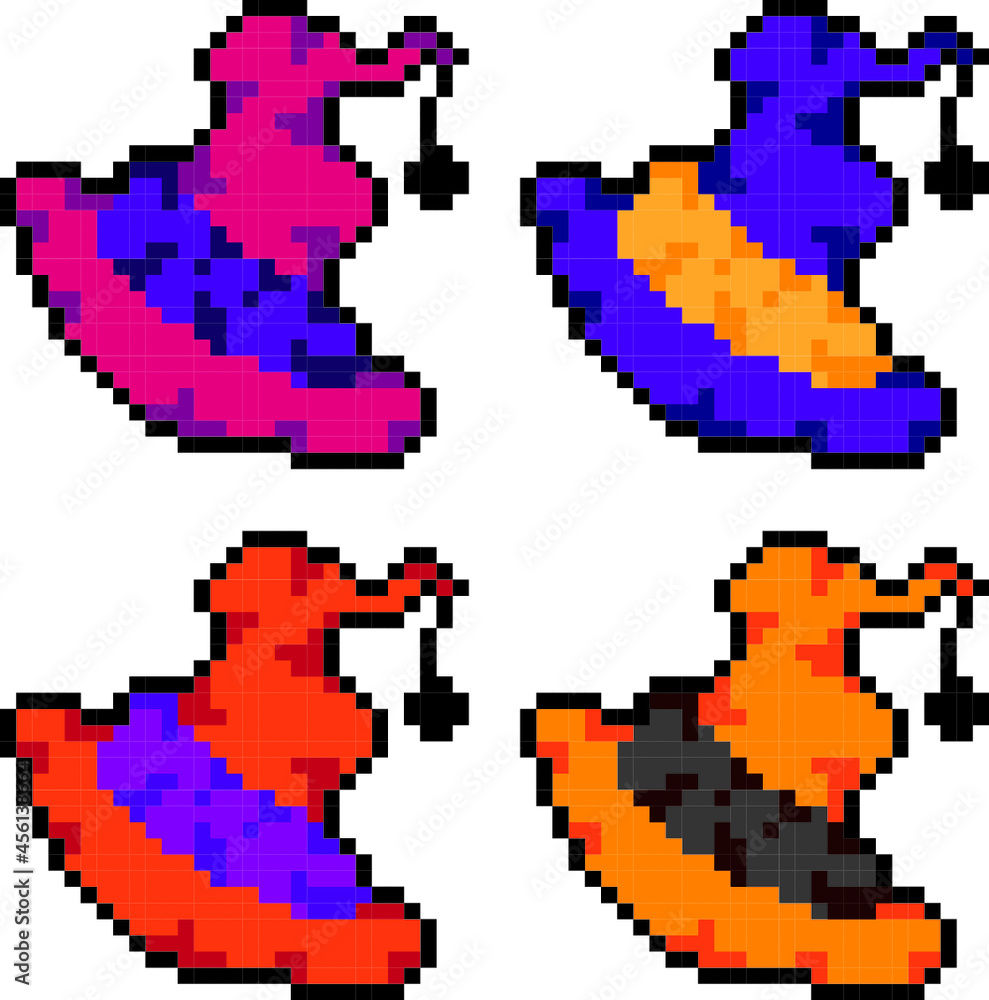 Fototapeta premium ドット絵・ハロウィン風の帽子