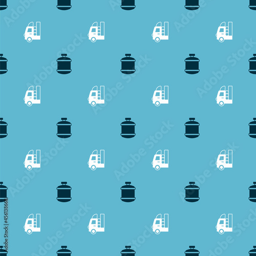 Set Propane gas tank and Gas for vehicle on seamless pattern. Vector