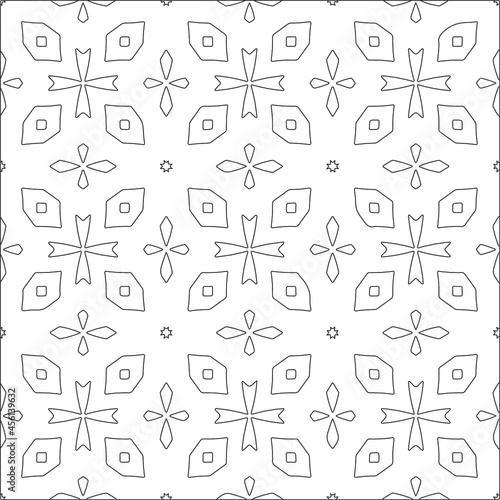 floral pattern background.Repeating geometric tiles from striped elements. Black pattern. 