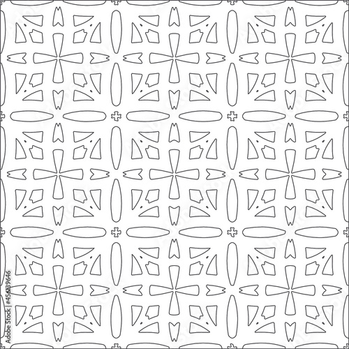 floral pattern background.Repeating geometric tiles from striped elements.  Black pattern.  