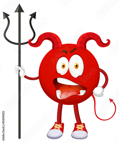 A red devil cartoon character with facial expression