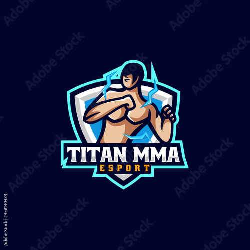 Vector Logo Illustration Titan E Sport and Sport Style.