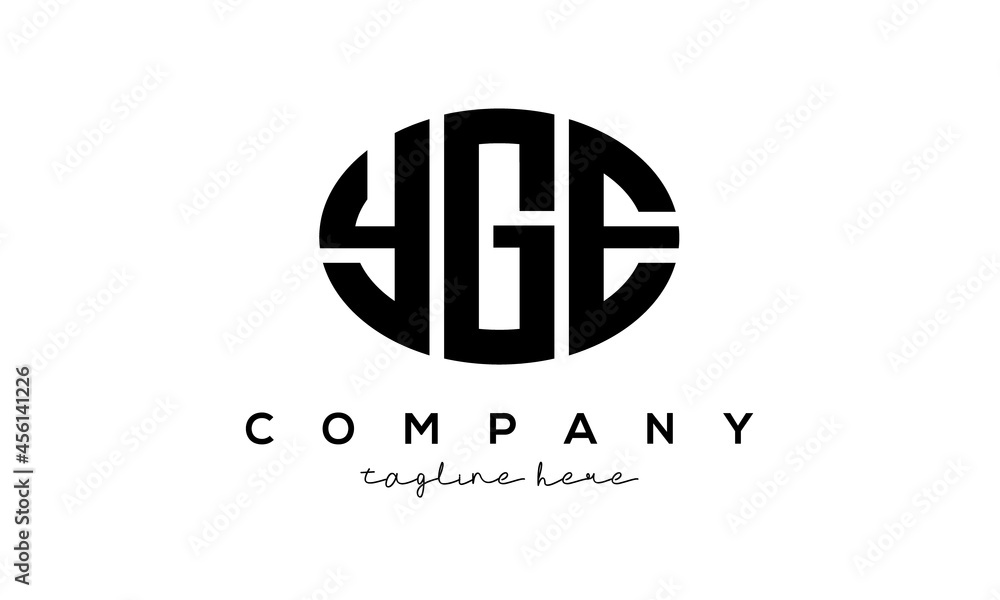YGE three Letters creative circle logo design