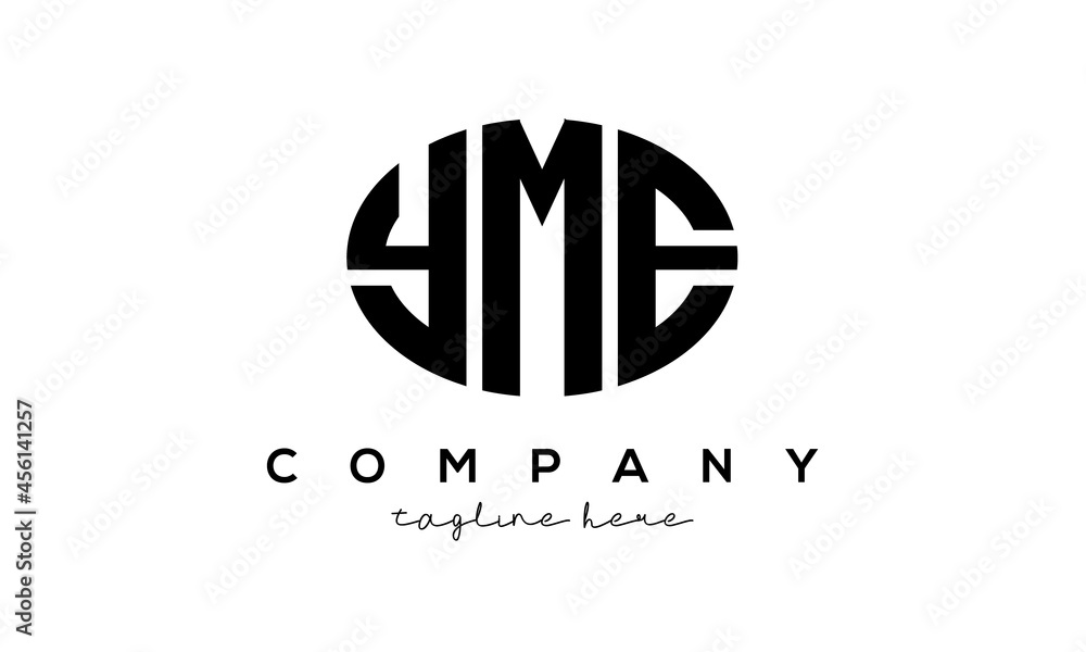 YME three Letters creative circle logo design YME three Letters creative circle logo design