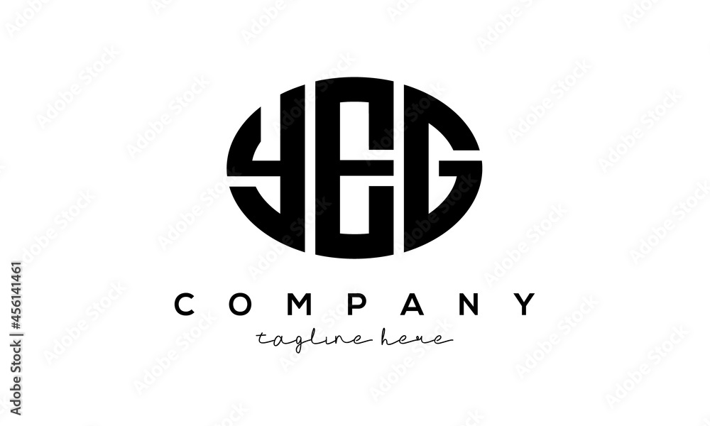 YEG three Letters creative circle logo design YEG three Letters creative circle logo design