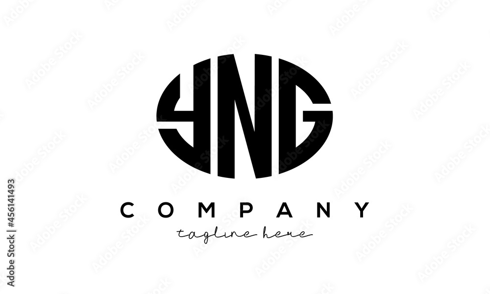 YNG three Letters creative circle logo design YNG three Letters creative circle logo design