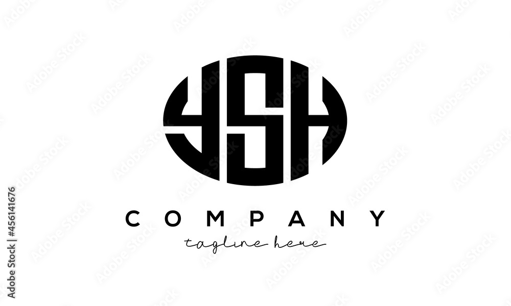 YSH three Letters creative circle logo design YSH three Letters creative circle logo design