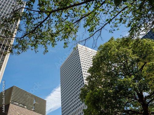 skyscrapers in downtown city