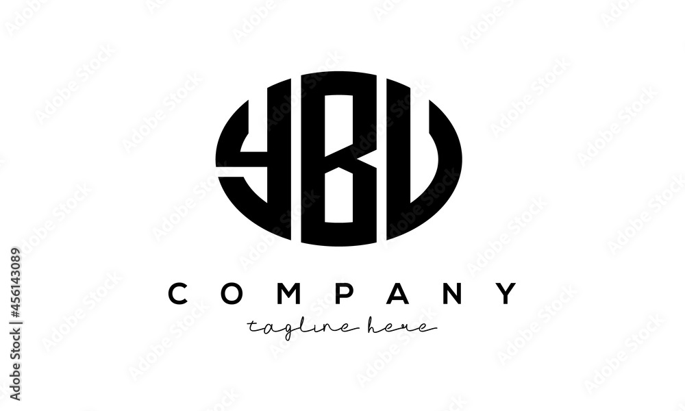 YBU three Letters creative circle logo design YBU three Letters creative circle logo design