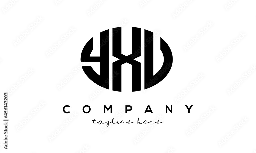 YXU three Letters creative circle logo design YXU three Letters creative circle logo design