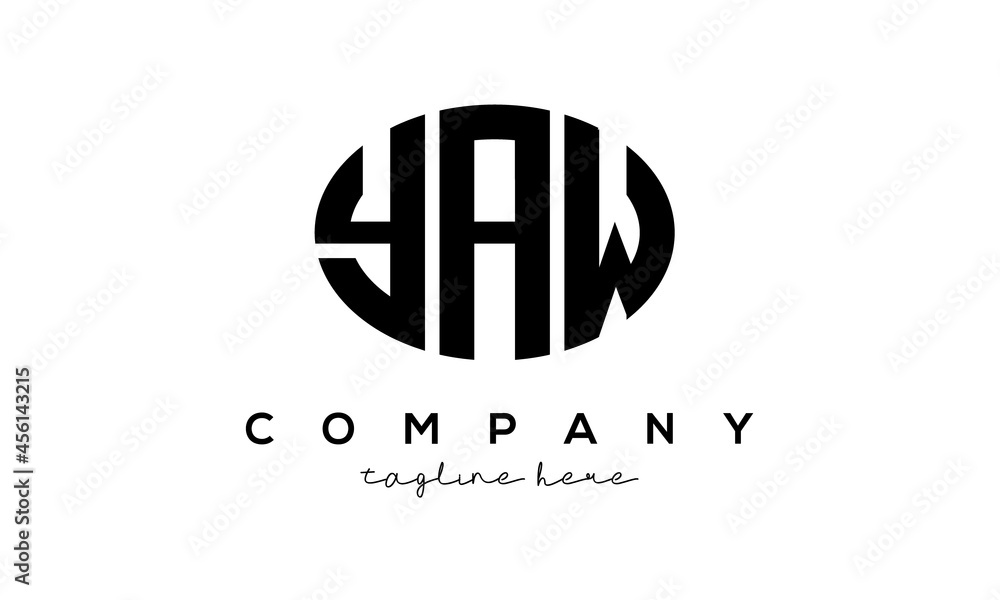 YAW three Letters creative circle logo design YAW three Letters creative circle logo design