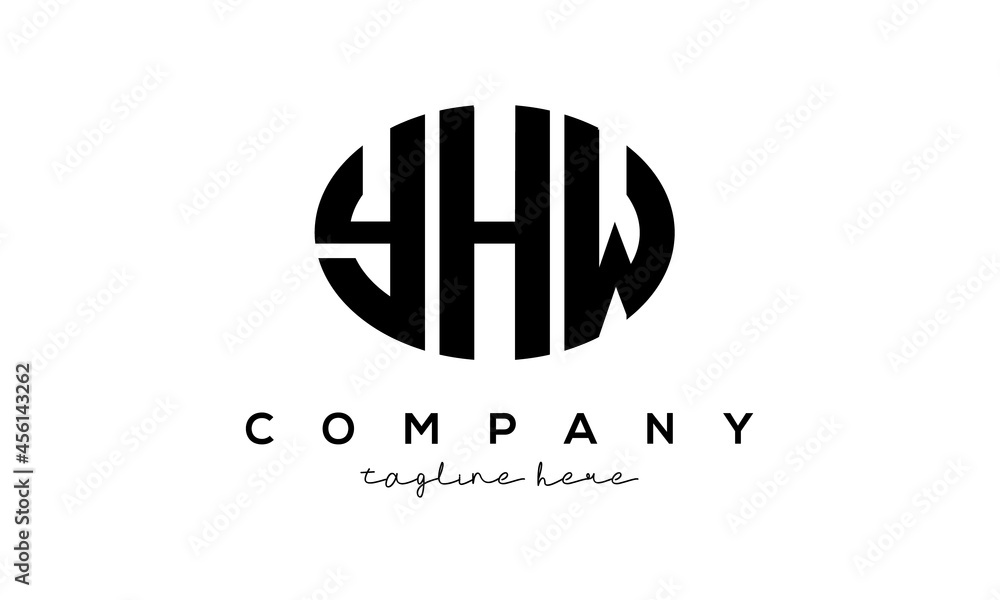 YHW three Letters creative circle logo design YHW three Letters creative circle logo design