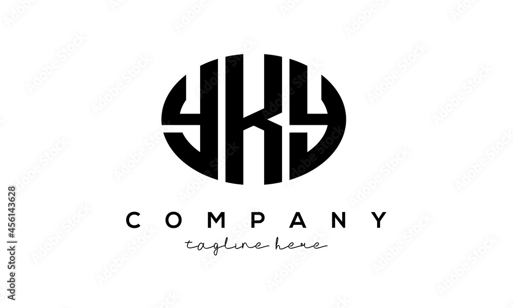 YKY three Letters creative circle logo design YKY three Letters creative circle logo design