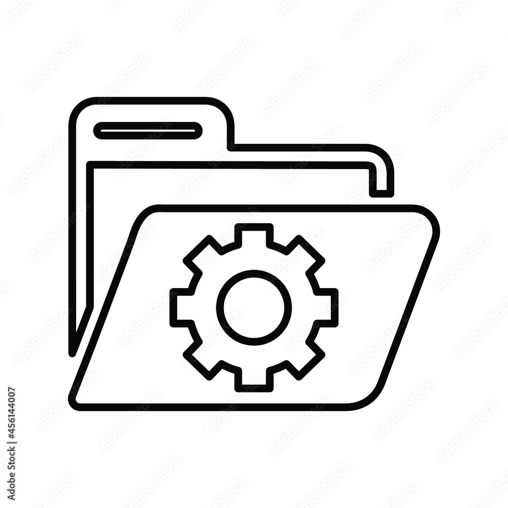File, folder, setting line icon. Outline vector. File, folder, setting line icon. Outline vector.