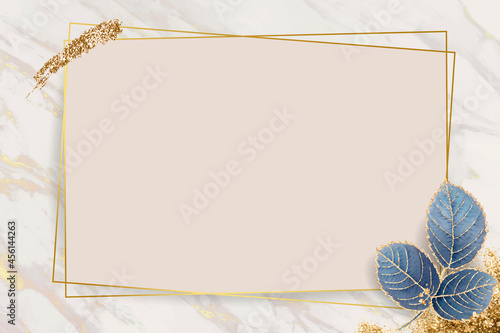 Blank leafy rectangle frame vector