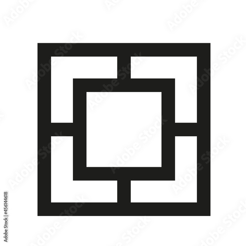 Fototapeta Square with thick walls icon thick square logotype