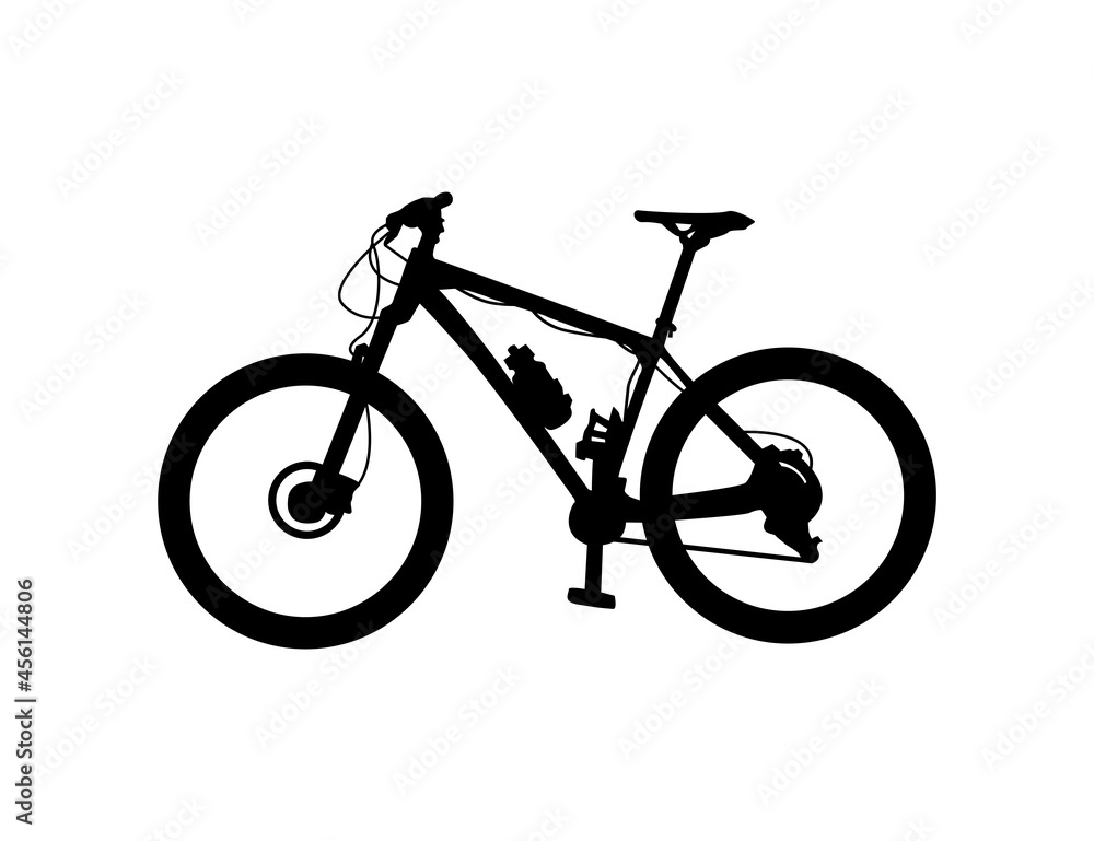 Vettoriale Stock Silhouette of mountain bike vector clipart illustration |  Adobe Stock
