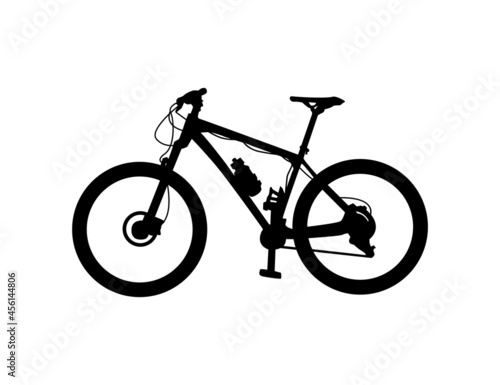 Silhouette of mountain bike vector clipart illustration