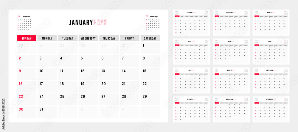 Calendar 2022, 12 month in clean minimal table simple style. Calendar 2022 template. Calendar planning week. Calendar 2022, 12 month in clean minimal table simple style. Calendar 2022 template. Calendar planning week.