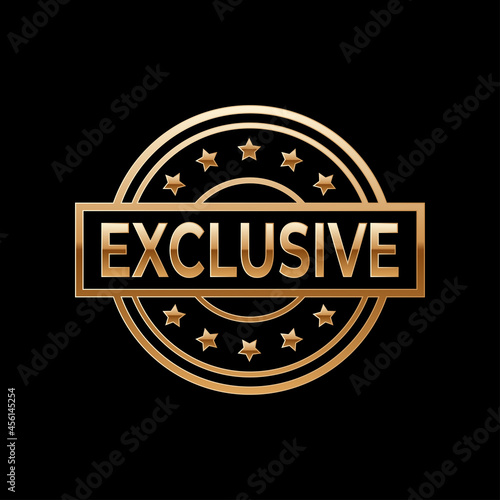 Exclusive gold emblem or badge isolated.