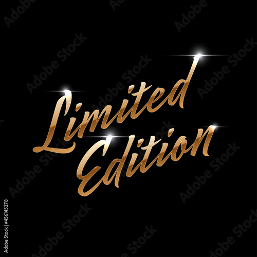 Limited edition gold premium hand lettering vector. photo