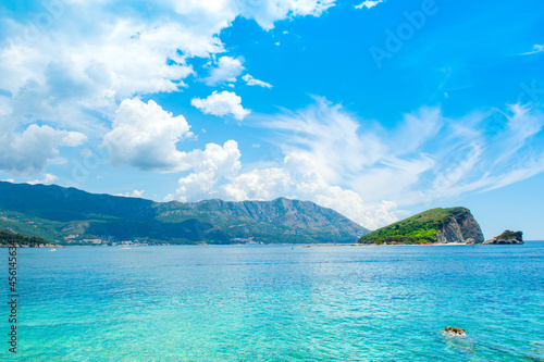 Beautiful panoramic summer landscape of the Adriatic coast in The Budva Riviera
