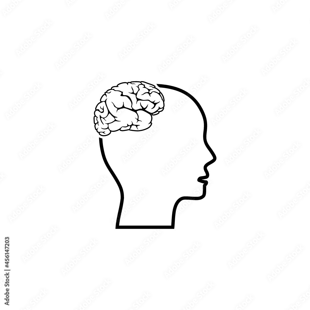 Brain icon isolated on white background Brain icon isolated on white background