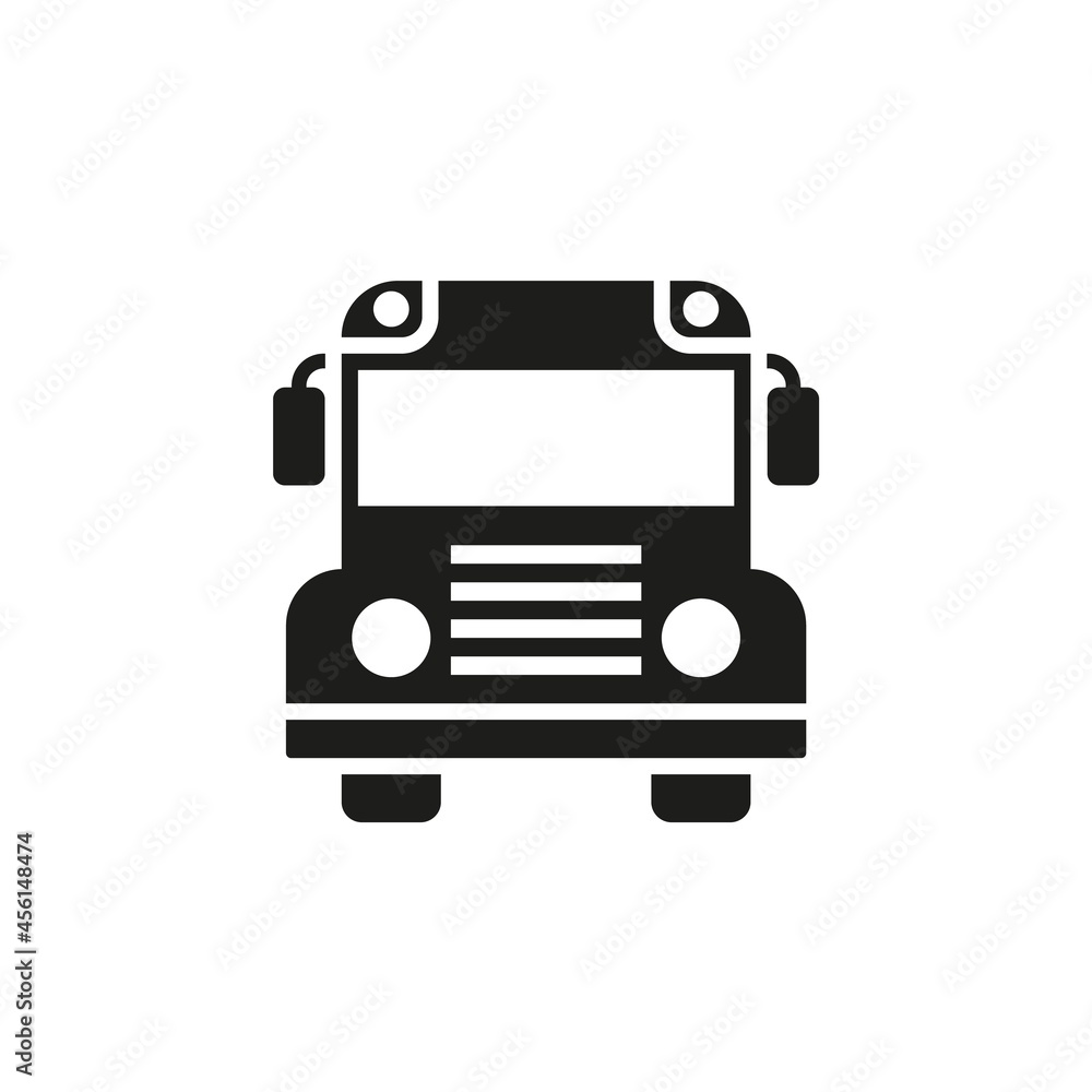 School bus black glyph icon. Vector illustration School bus black glyph icon. Vector illustration