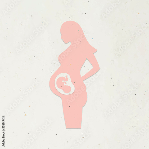 Papercraft pregnant woman character vector