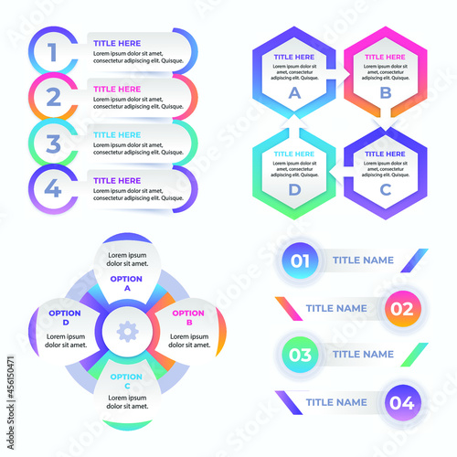 Gradient infographic element collection 