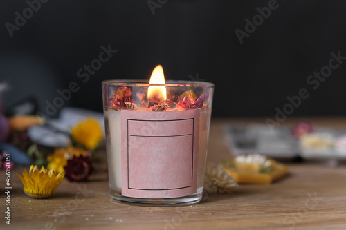 lights candles. Mental health, self care, No stress, healthy habit, mindfulness lifestyle, anxiety relief concept photo