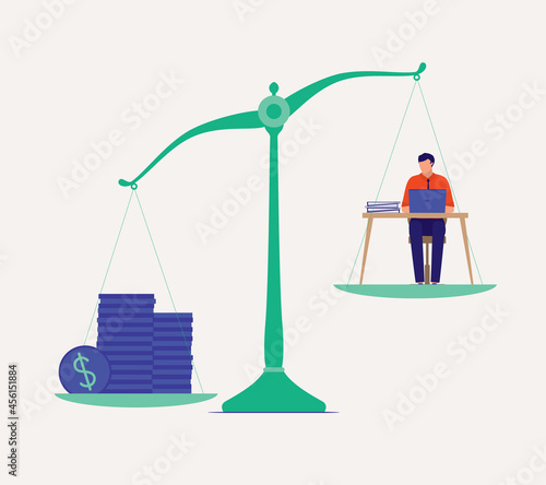 Work Less And Earn More Concept.