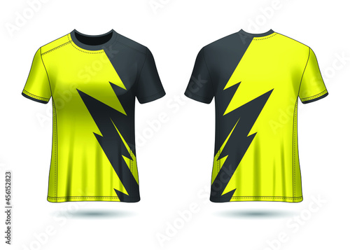 T-Shirt Sport Design. Racing jersey for club. uniform front and back view.