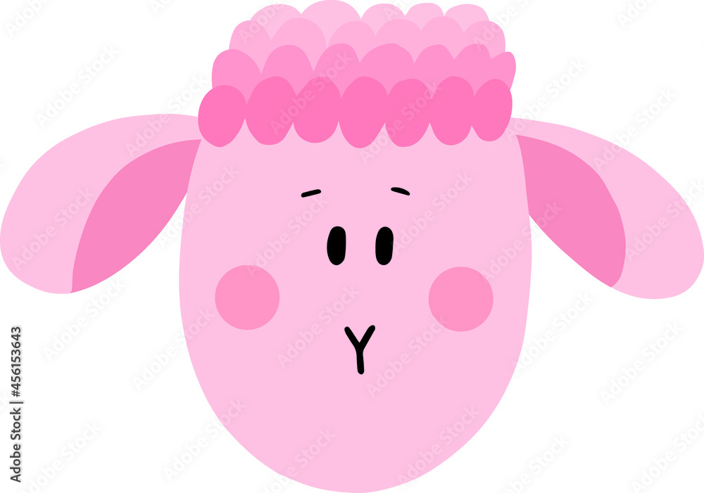 Vector card with cute sheep. Flat style print for kids Vector card with cute sheep. Flat style print for kids