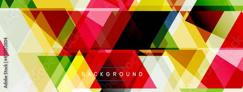 Color triangles composition, geometric abstract background. Techno or business concept, pattern for wallpaper, banner, background, landing page