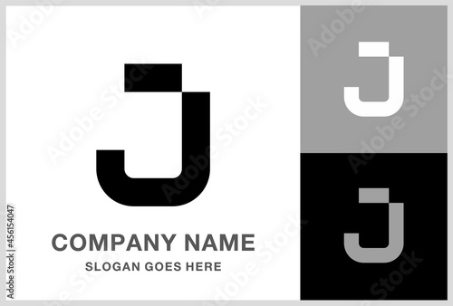 Monogram Letter J Business Company Stock Vector Logo Design Template 
