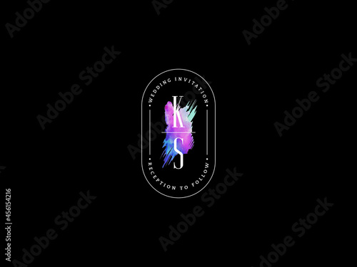 Letter KS Logo, Creative ks k s Logo Icon Vector for floral wedding, anniversary celebration