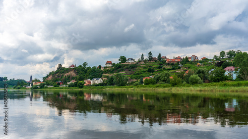 View from the Elbe river at Meissen and the Albrechtsburg