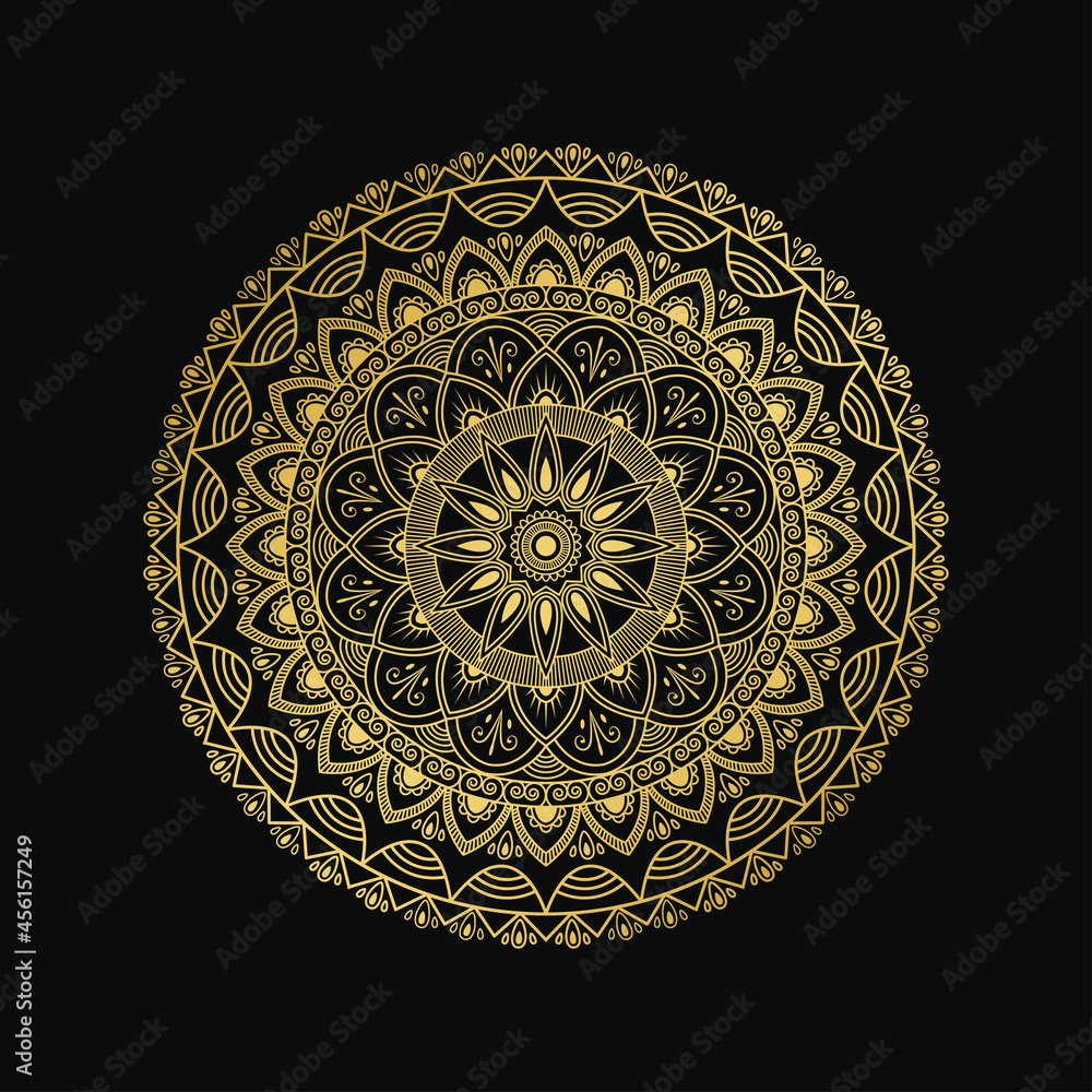 Round ornamental mandala background design. Vector illustration