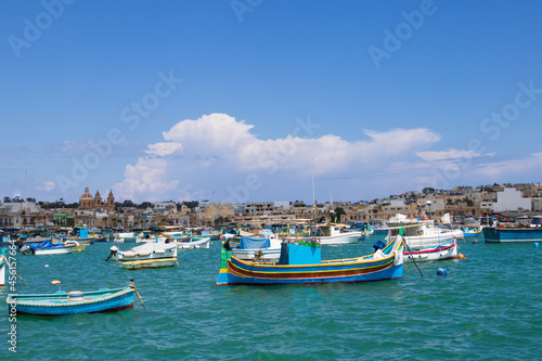 Boote im Fischerdorf in Marsaxlokk, Malta