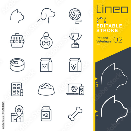 Lineo Editable Stroke - Pet and Veterinary line icons