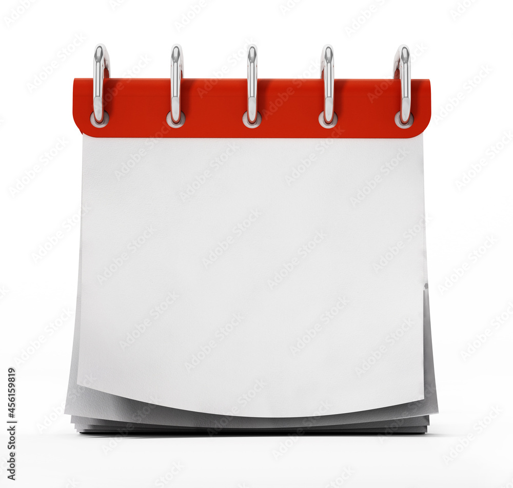 Small notepad with curly note papers isolated on white background. 3D illustration Small notepad with curly note papers isolated on white background. 3D illustration