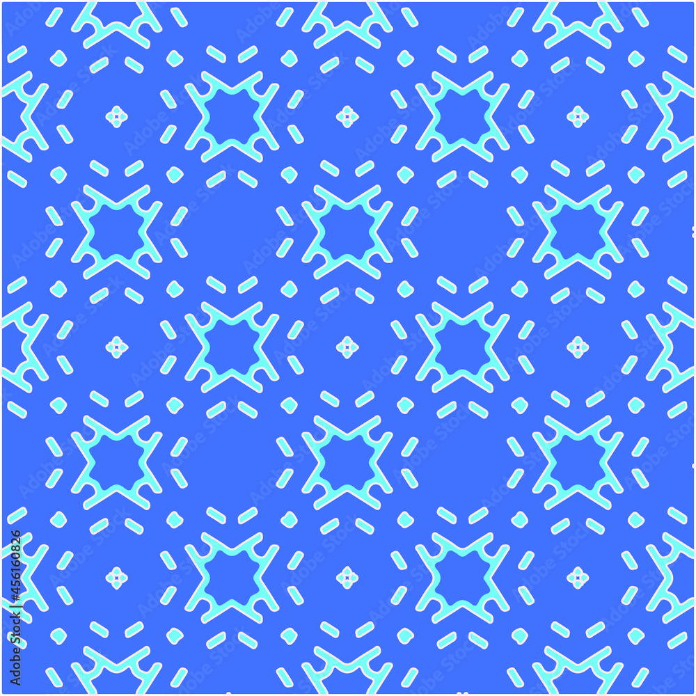 Fototapeta premium Geometric vector pattern with azure and blue color. simple ornament for wallpapers and backgrounds.