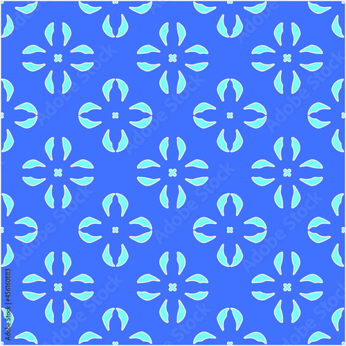 Geometric vector pattern with azure and blue color. simple ornament for wallpapers and backgrounds. © t2k4