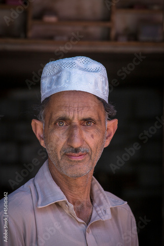 Portrait muslim man in Srinagar, Kashmir, India