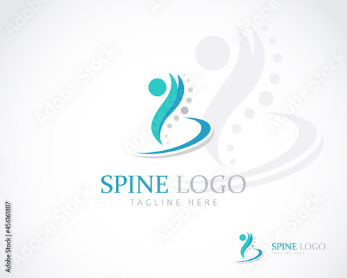 spine logo creative solution health care medical clinic design concept