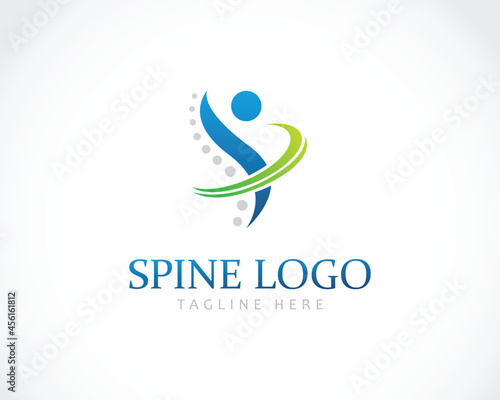 spine logo creative solution health care medical clinic design concept
