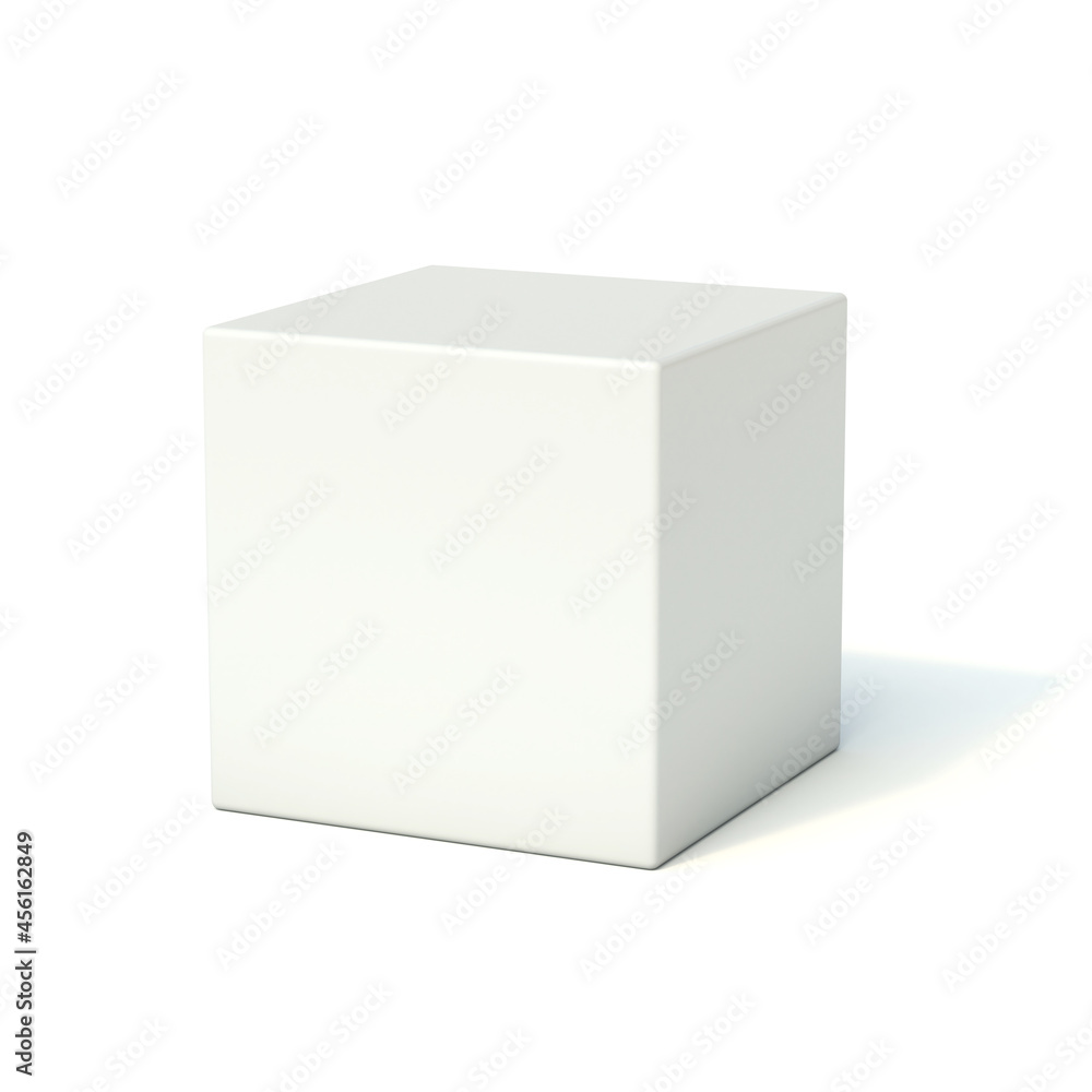 White 3d cube isolated on white background 3d rendering White 3d cube isolated on white background 3d rendering
