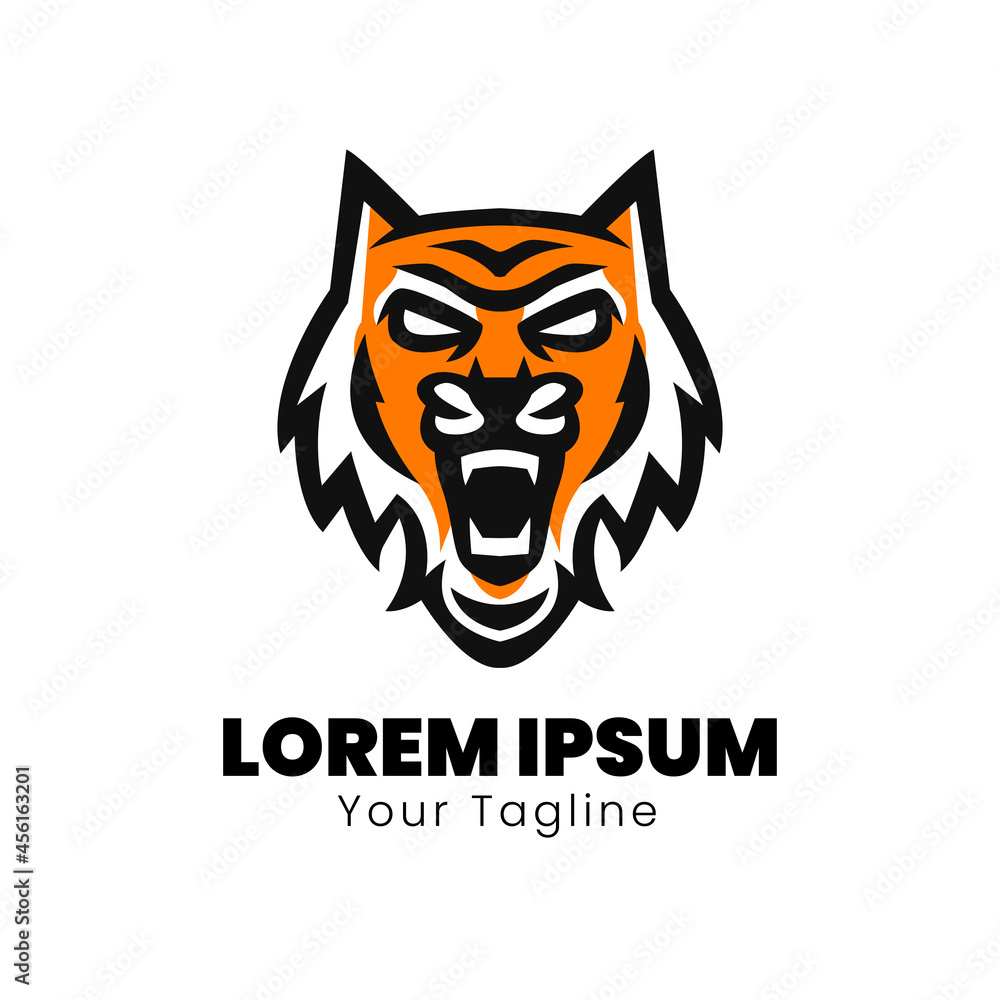 Fototapeta premium Wild tiger mascot logo design vector