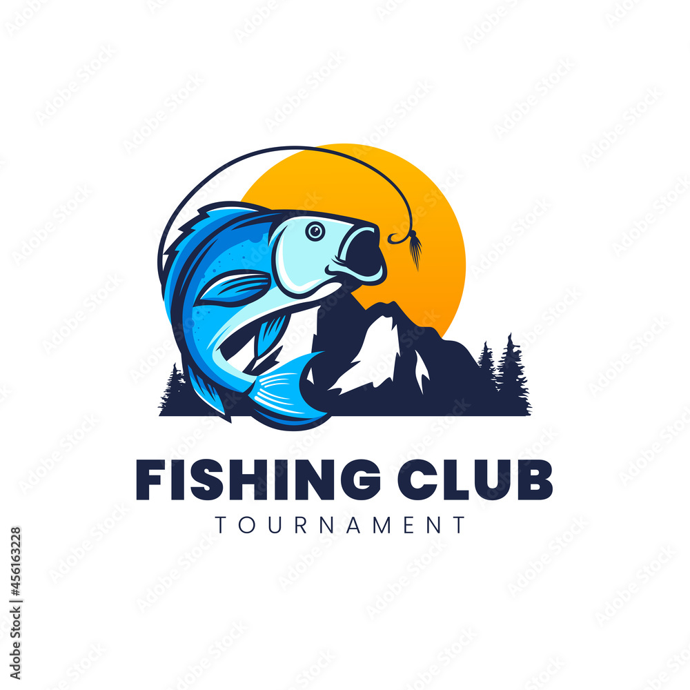 River fishing club logo design